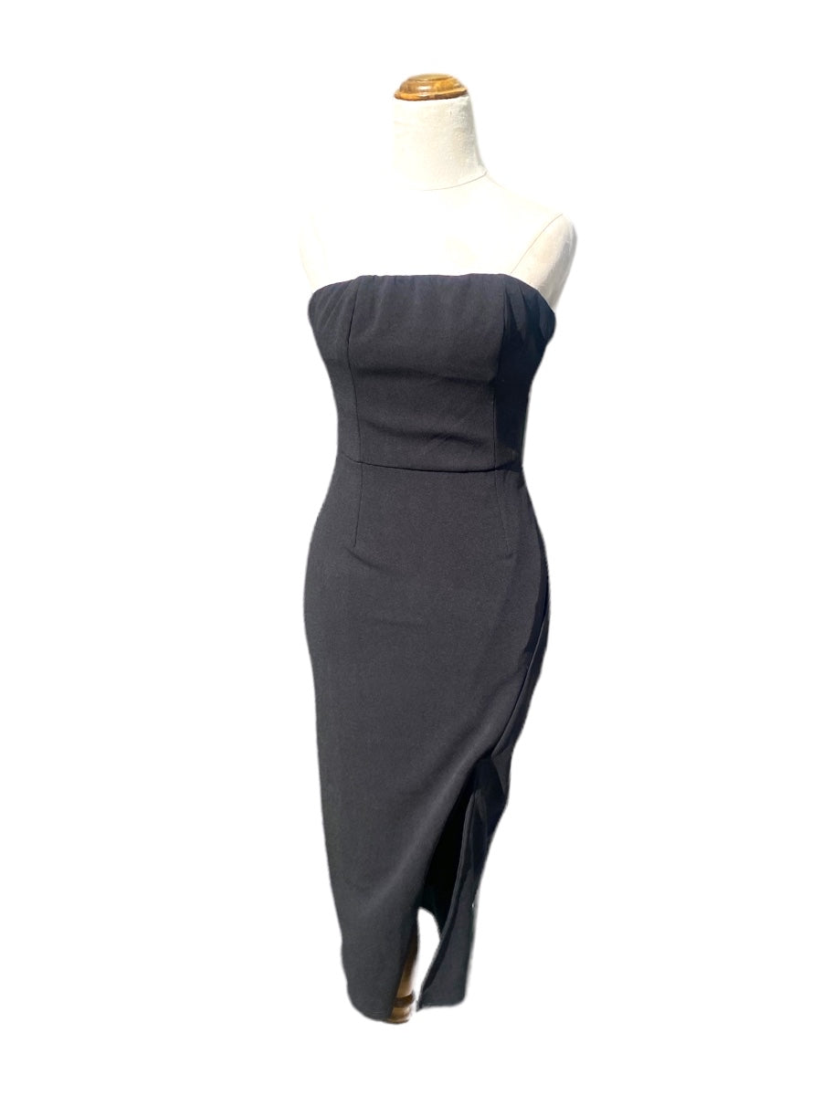 Showpo Black Strapless Dress | Size 8