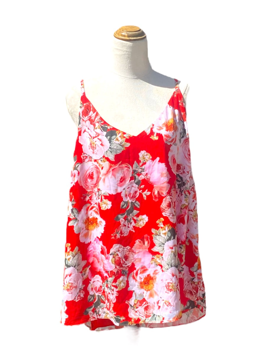 Decubja Red Floral Camisole | Size 16