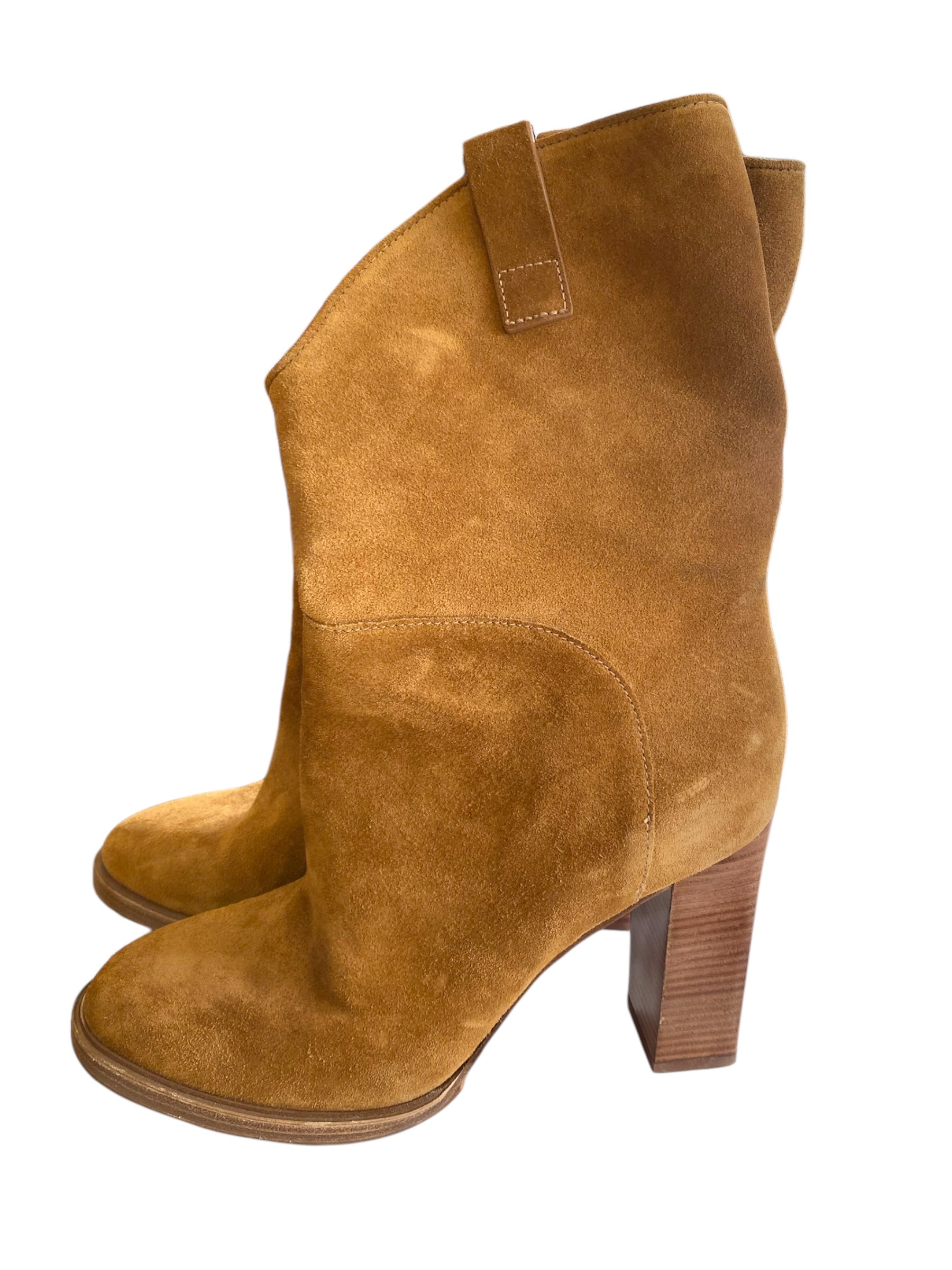 Sigerson Morrison Tan Suede Ankle Boot | Size 6 1/2