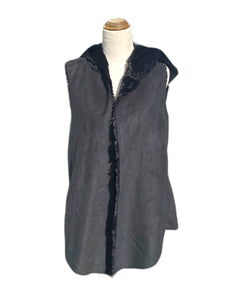 Dylan Faux Fur Black Vest | Size L