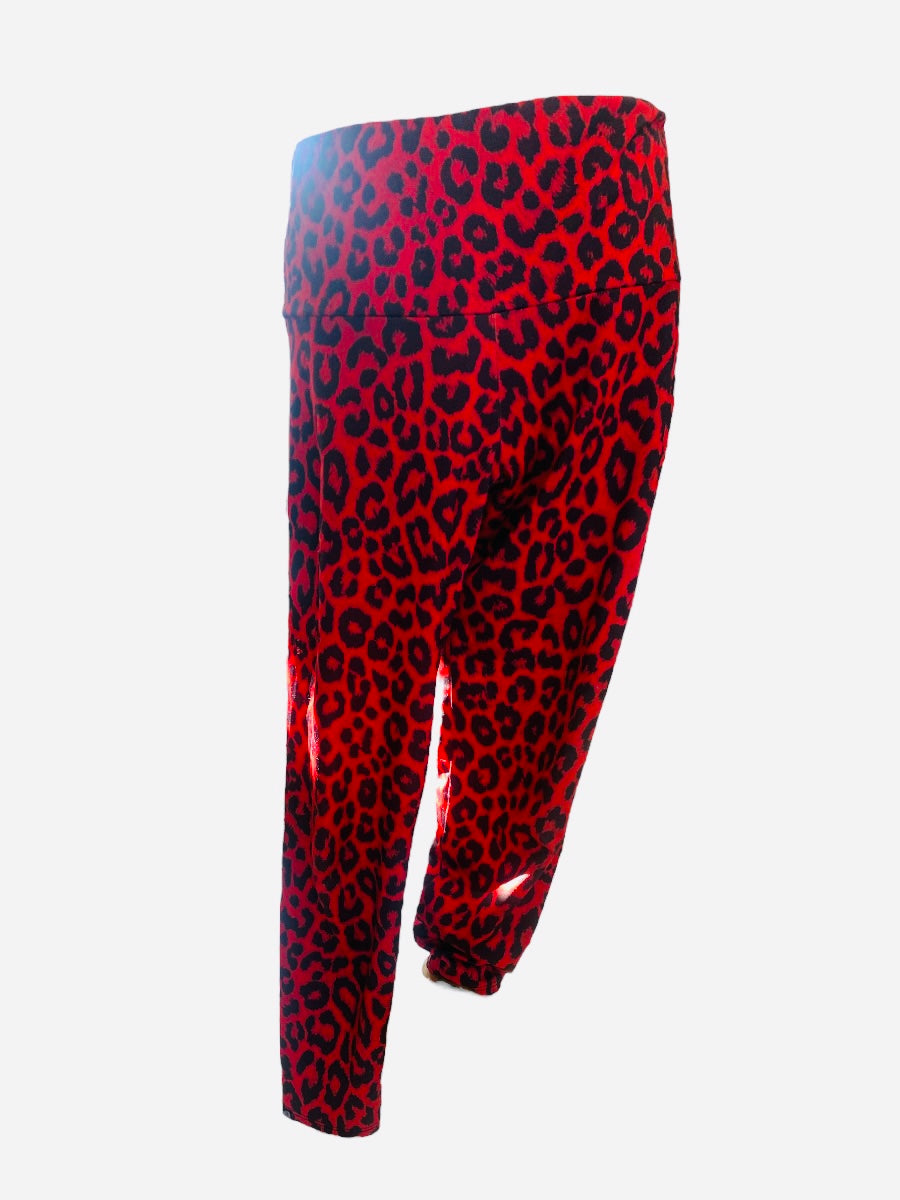 NZIE Red Leopard Print Pants | Size L